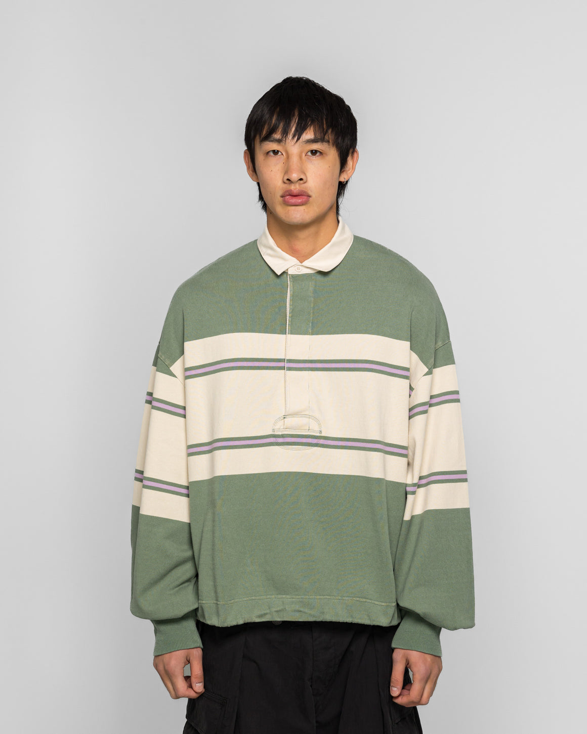 Kapital - 16/-Panel Stripe Jersey BIG Rugby Shirt - Green - UP THERE
