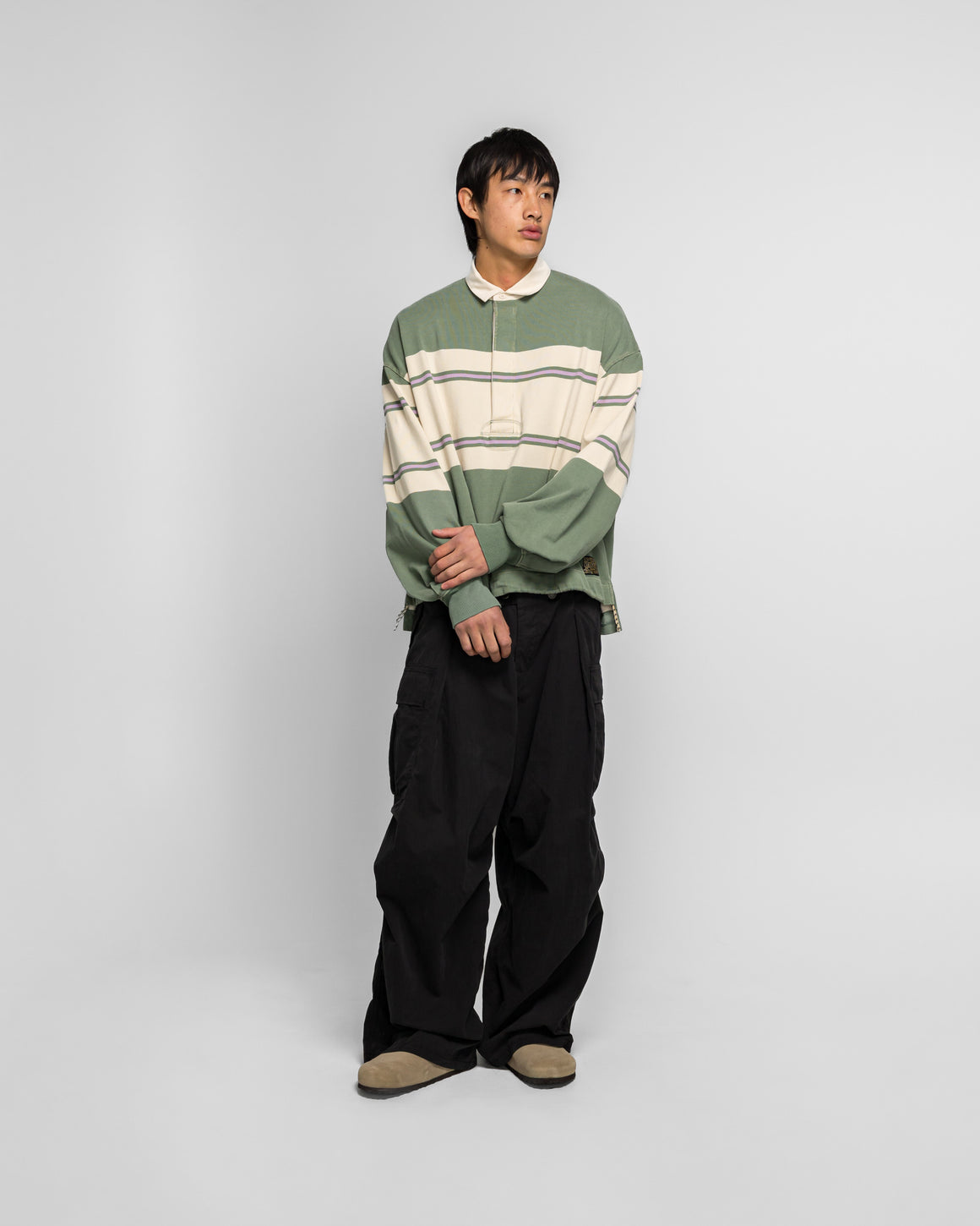 Kapital - 16/-Panel Stripe Jersey BIG Rugby Shirt - Green - UP THERE