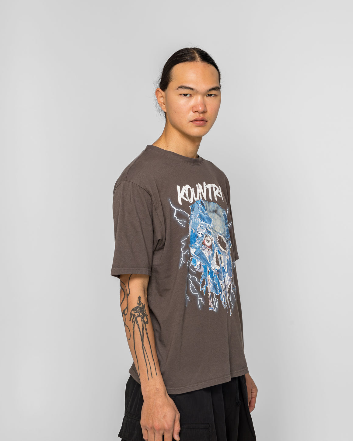 Kapital - 20/-Jersey Crew T (DenimFace) - I-B - UP THERE