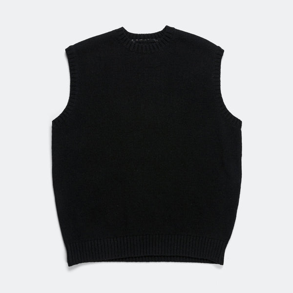 5G Wool BONE Vest - Black | UP THERE