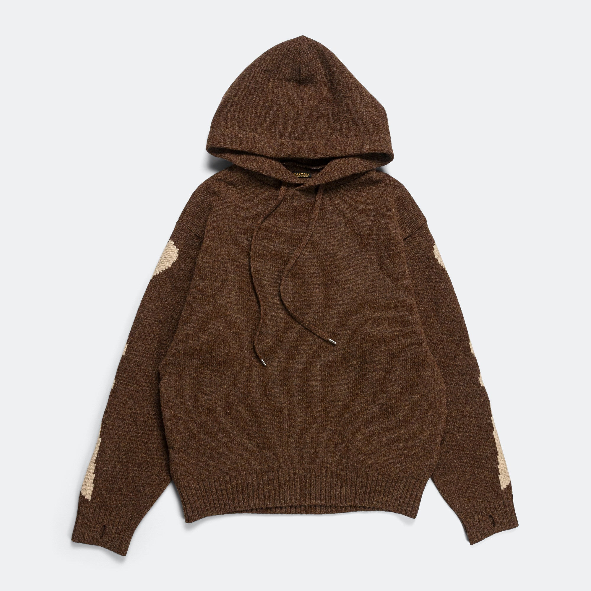 トップス KAPITAL Bone Hoodie 5G Wool BONE Hood Sweater - Brown | UP THERE
