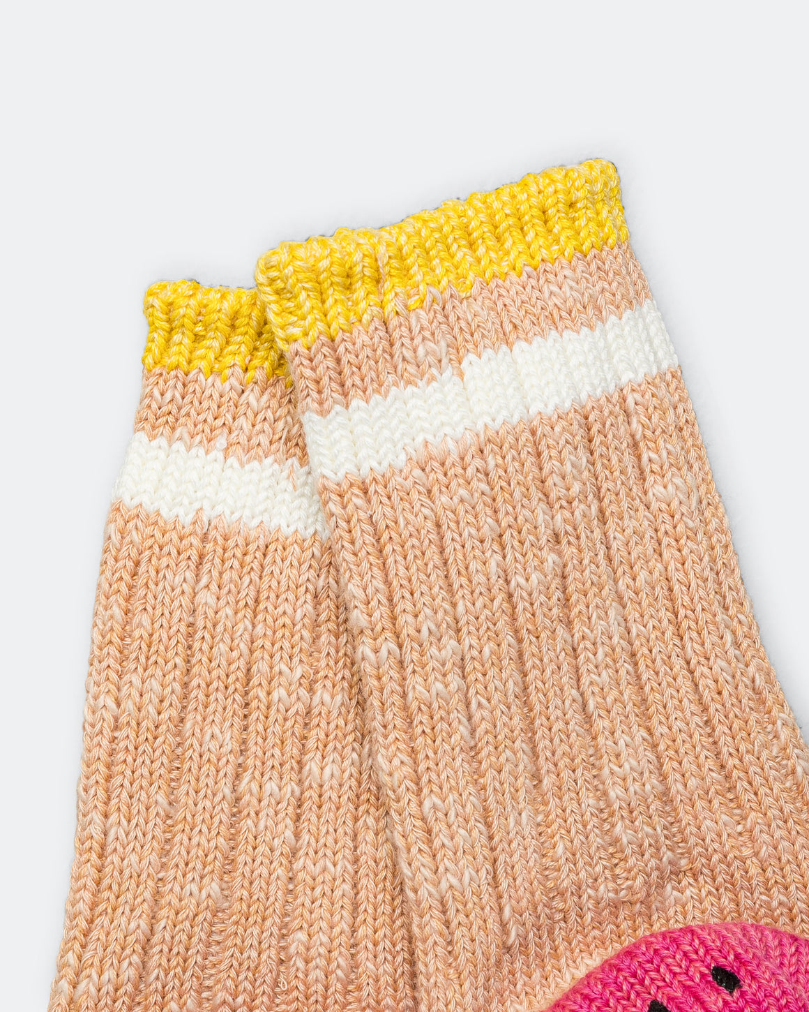 Kapital - 60 Yarns IVY RAINBOWY HAPPY HEEL-Hold Socks - Orange/Pink - UP THERE