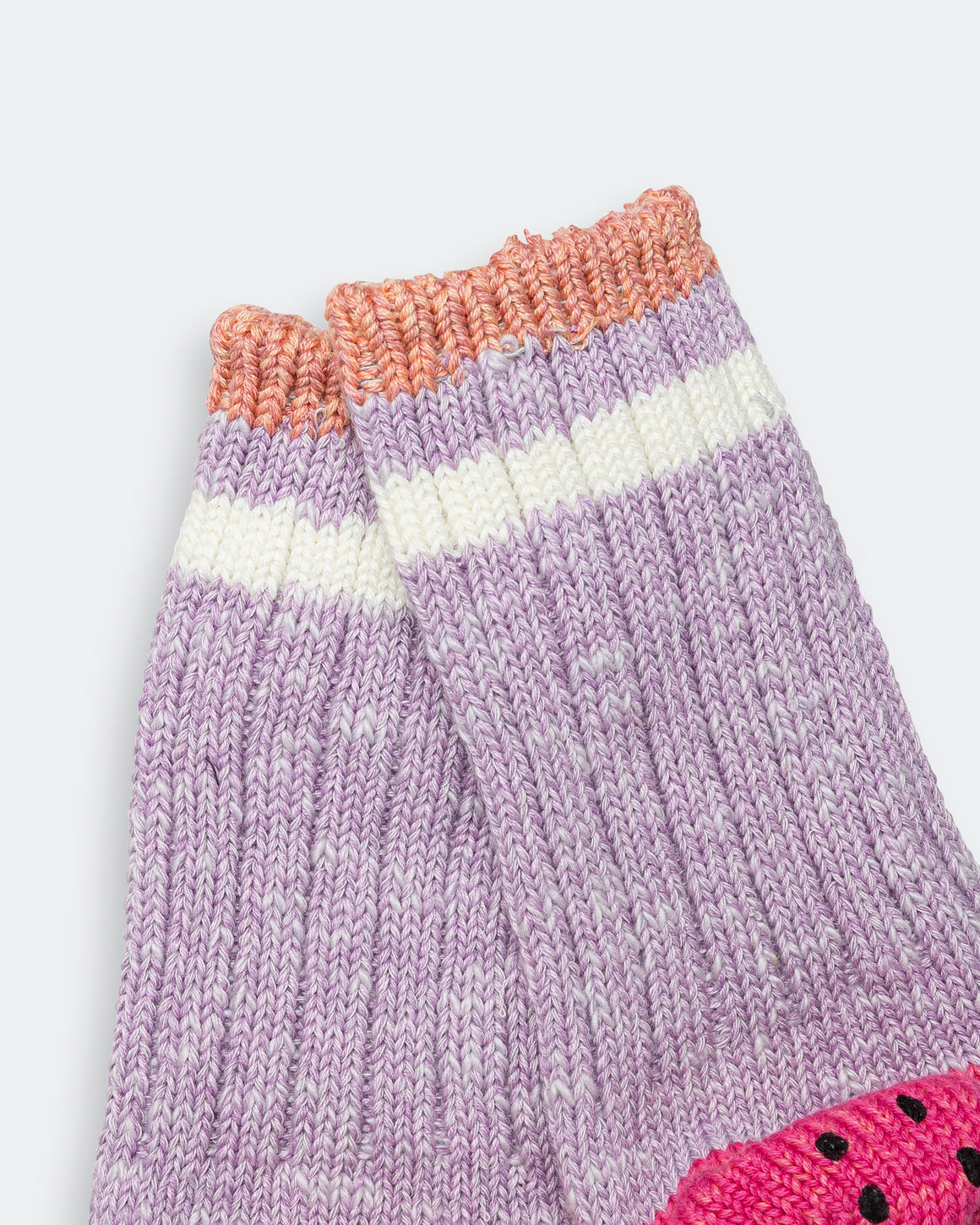 Kapital - 60 Yarns IVY RAINBOWY HAPPY HEEL-Hold Socks - Purple/Pink - UP THERE