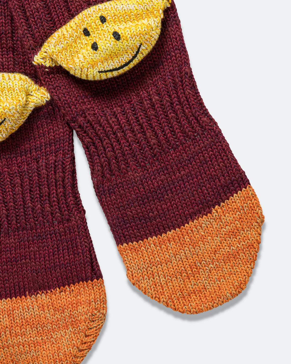 Kapital - 60Yarns Grandrelle IVY RAINBOWY HAPPY Heel-Hold Socks - Burgundy - UP THERE