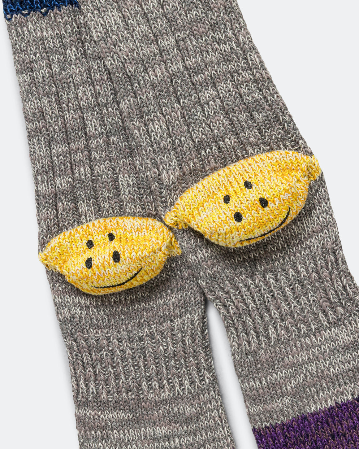 Kapital - 60Yarns Grandrelle IVY RAINBOWY HAPPY Heel-Hold Socks - Gray - UP THERE