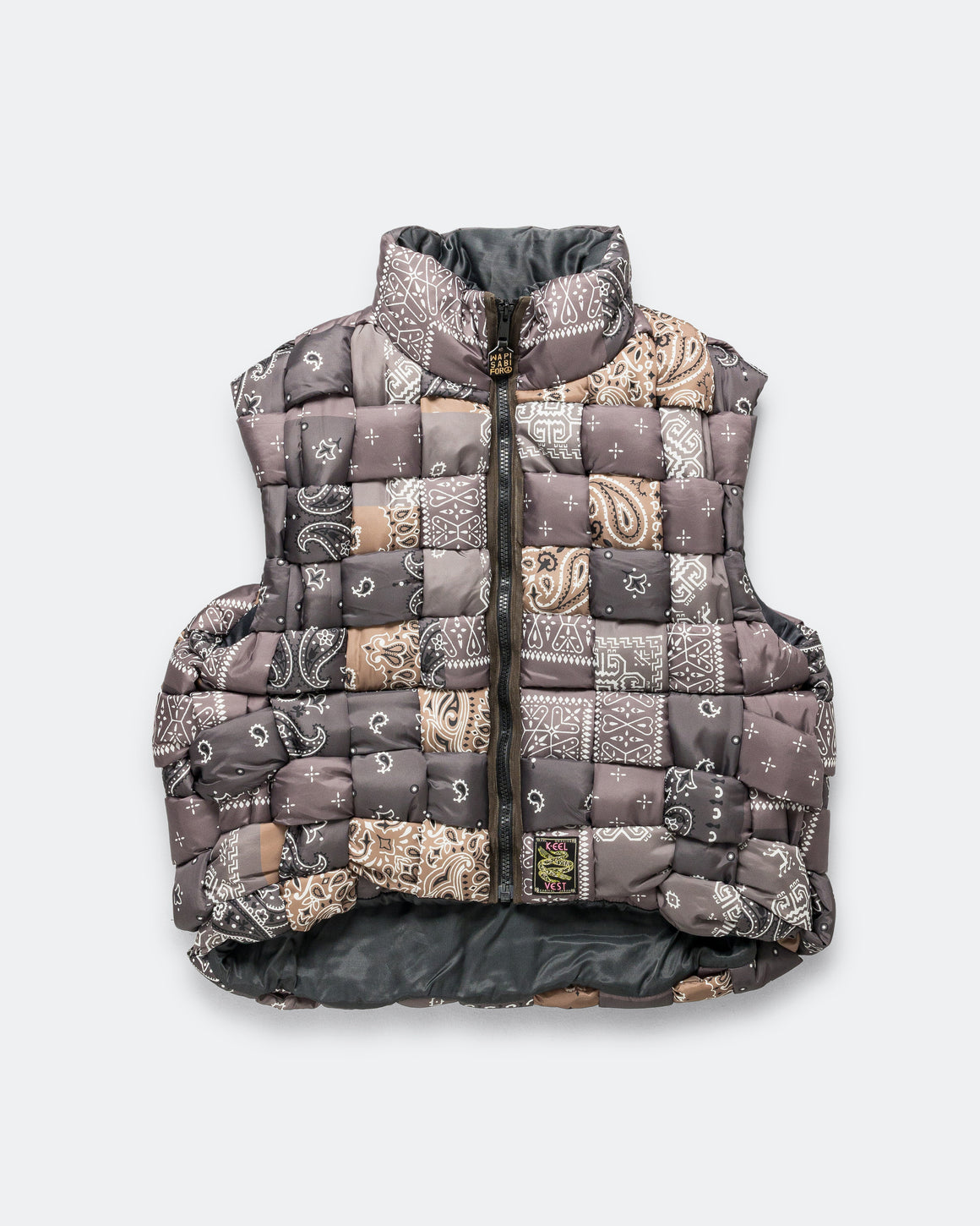 Kapital - Bandanna Nylon KEEL Weaving Vest - Brown - UP THERE