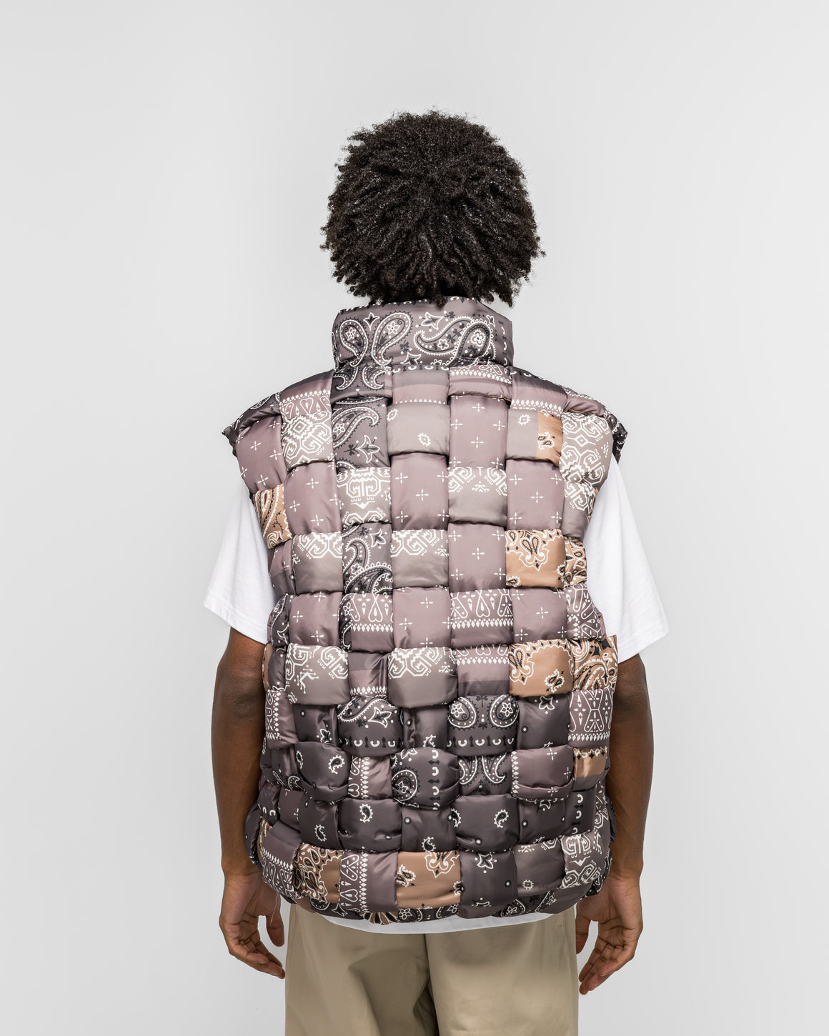 Kapital - Bandanna Nylon KEEL Weaving Vest - Brown - UP THERE