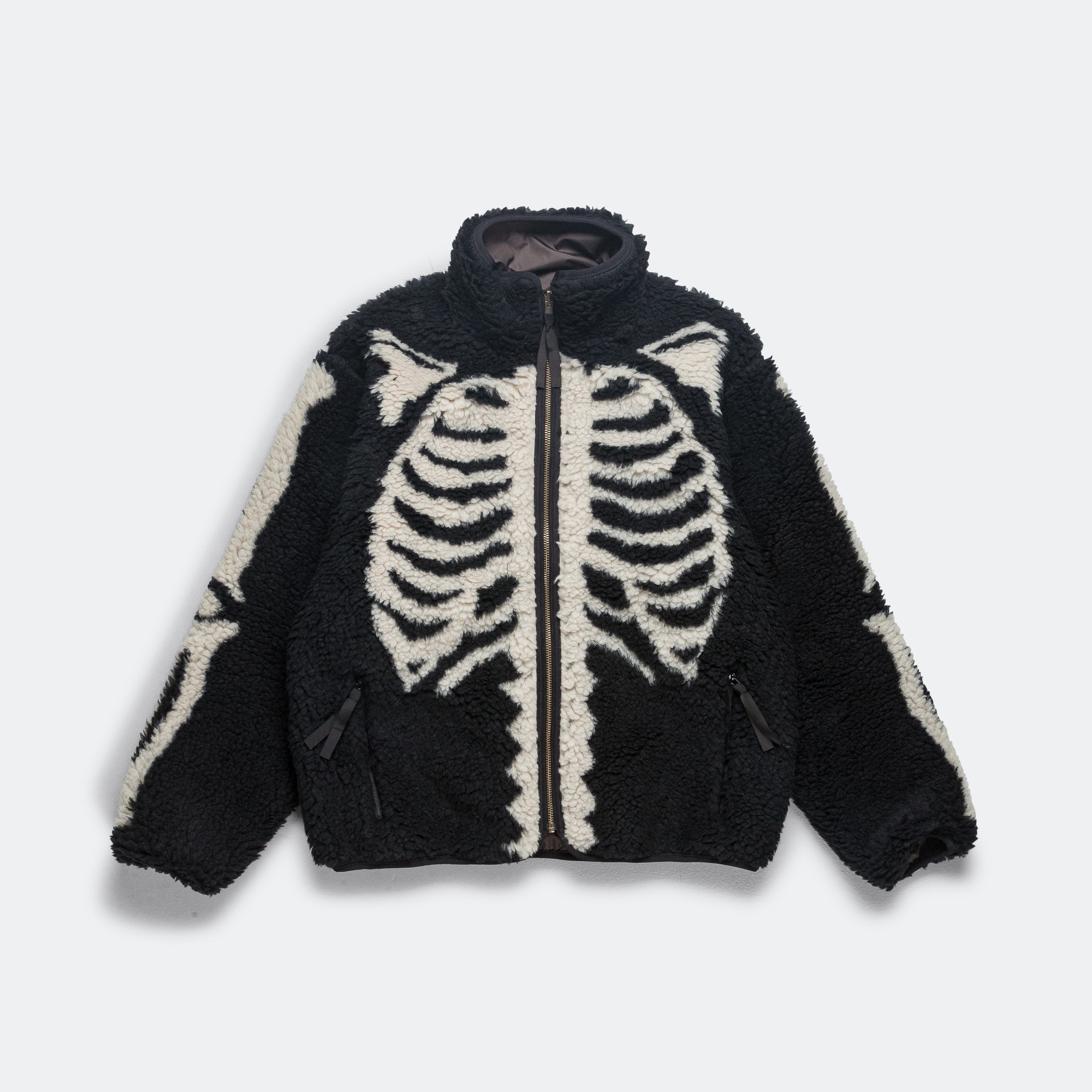 Kapital BONE Boa Fleece Reversible Blouson - Black | UP THERE Kapital BONE Boa Fleece Reversible Blouson - Black | UP THERE