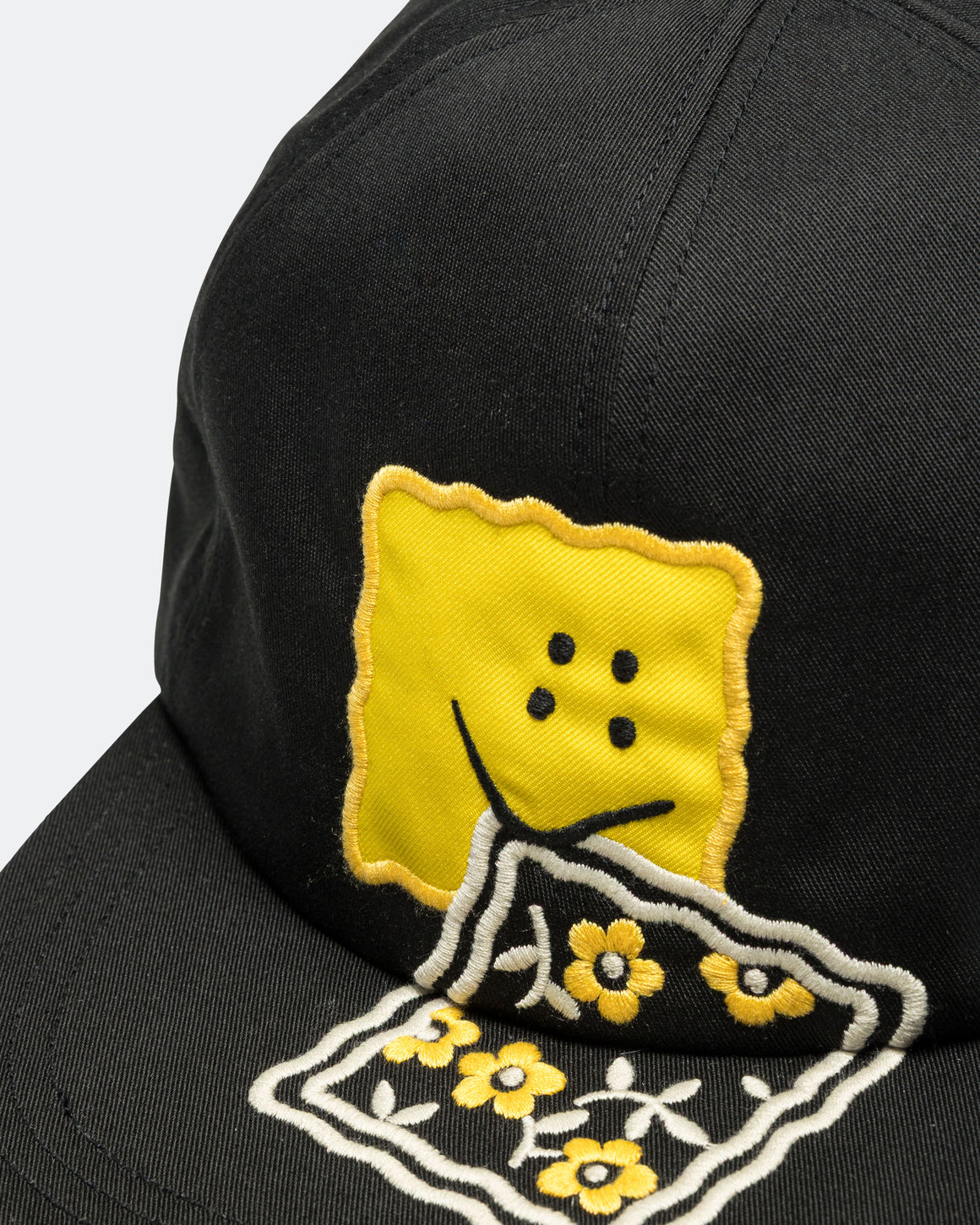 Kapital - Chino Baseball Cap (PECKISH RAINBOWY) - Black - UP THERE