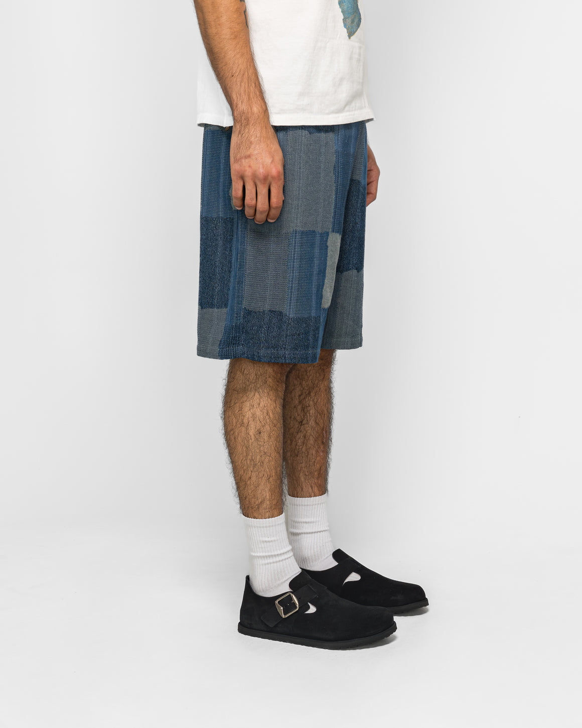 Kapital - Cotton Linen TUGIHAGI EASY Short Pants - Navy - UP THERE