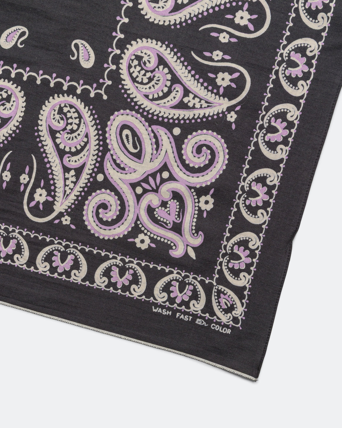 Kapital - Fastcolor Selvedge Bandanna (SAMBO Paisley) 20x20 - Black - UP THERE