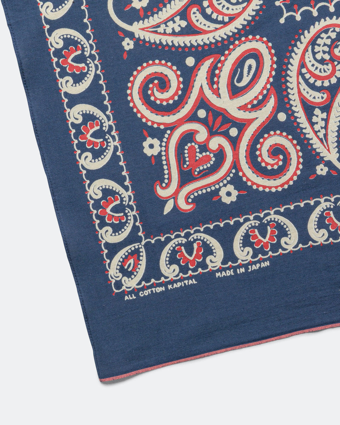 Kapital - Fastcolor Selvedge Bandanna (SAMBO Paisley) 20x20 - Navy - UP THERE