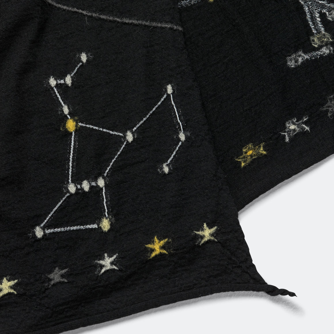 Kapital - Fulling Wool Scarf CONSTELLATION - Black - UP THERE