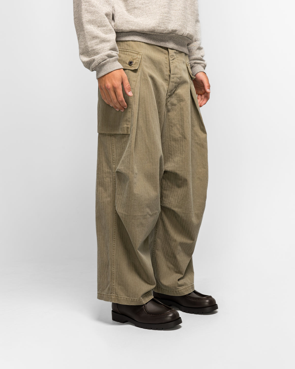 Kapital - Herringbone JUMBO MONKEY Pants - Khaki - UP THERE