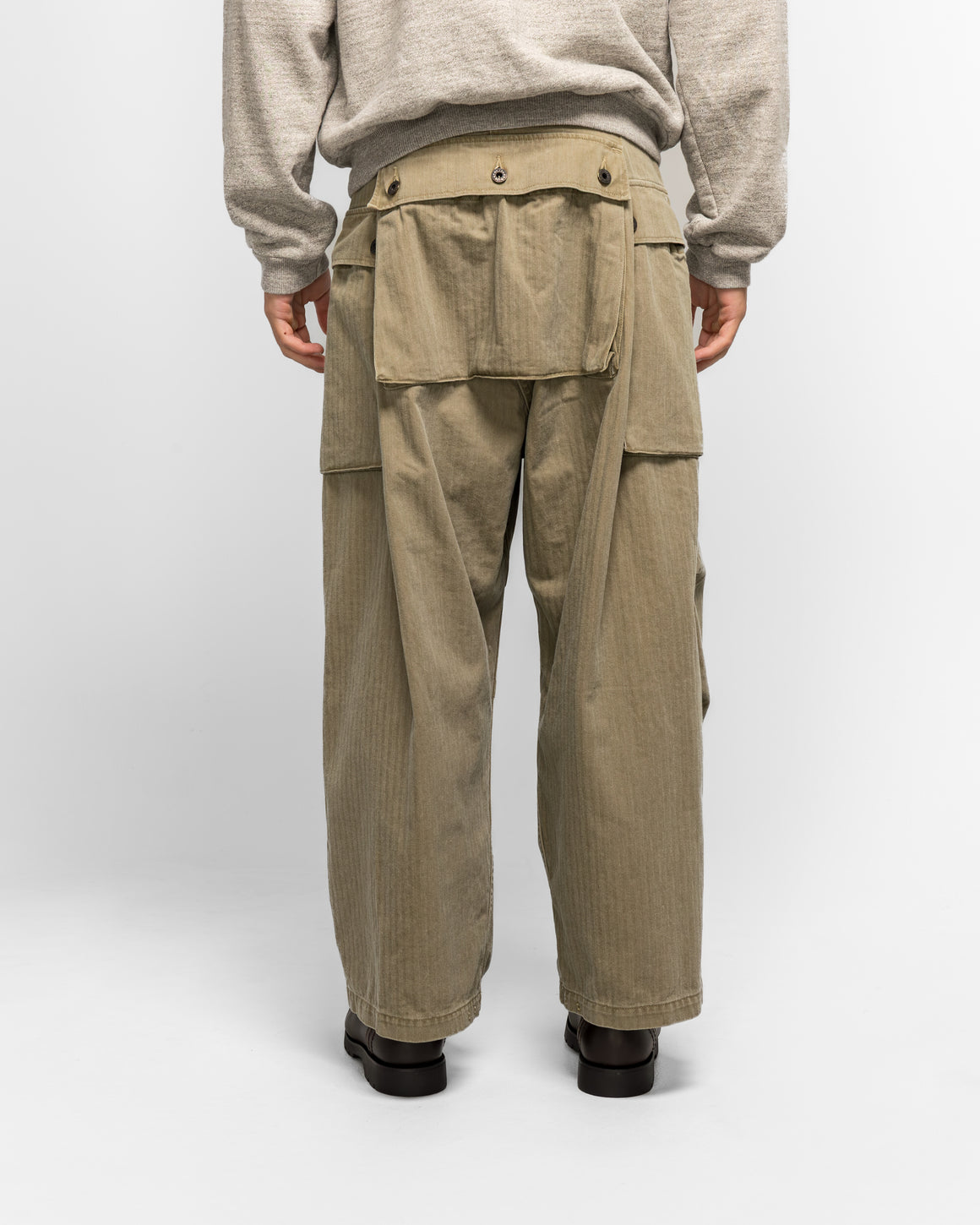 Kapital - Herringbone JUMBO MONKEY Pants - Khaki - UP THERE