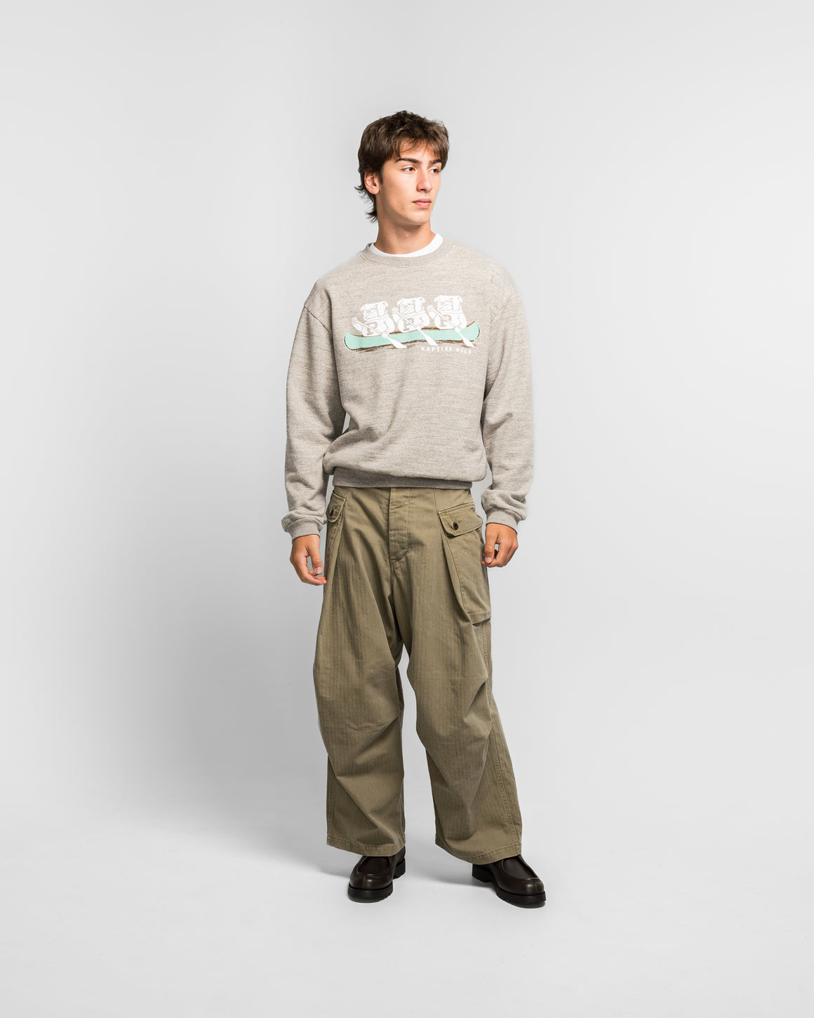 Kapital - Herringbone JUMBO MONKEY Pants - Khaki - UP THERE