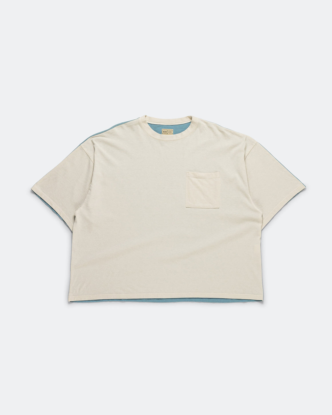 Kapital - Jersey 2TONES BIG Pocket T (BONES) - ECRxSAX - UP THERE