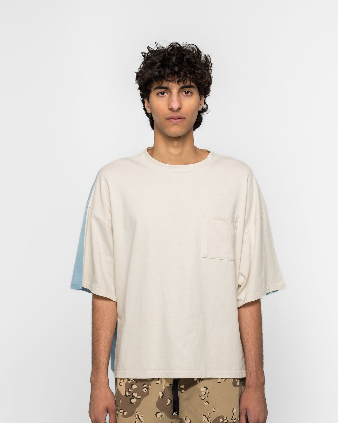 Kapital - Jersey 2TONES BIG Pocket T (BONES) - ECRxSAX - UP THERE