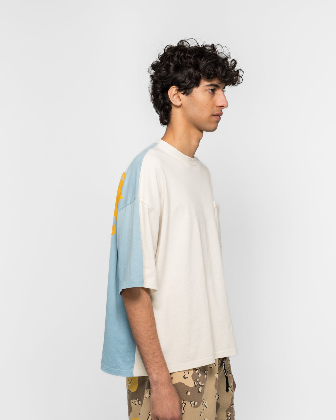 Kapital - Jersey 2TONES BIG Pocket T (BONES) - ECRxSAX - UP THERE
