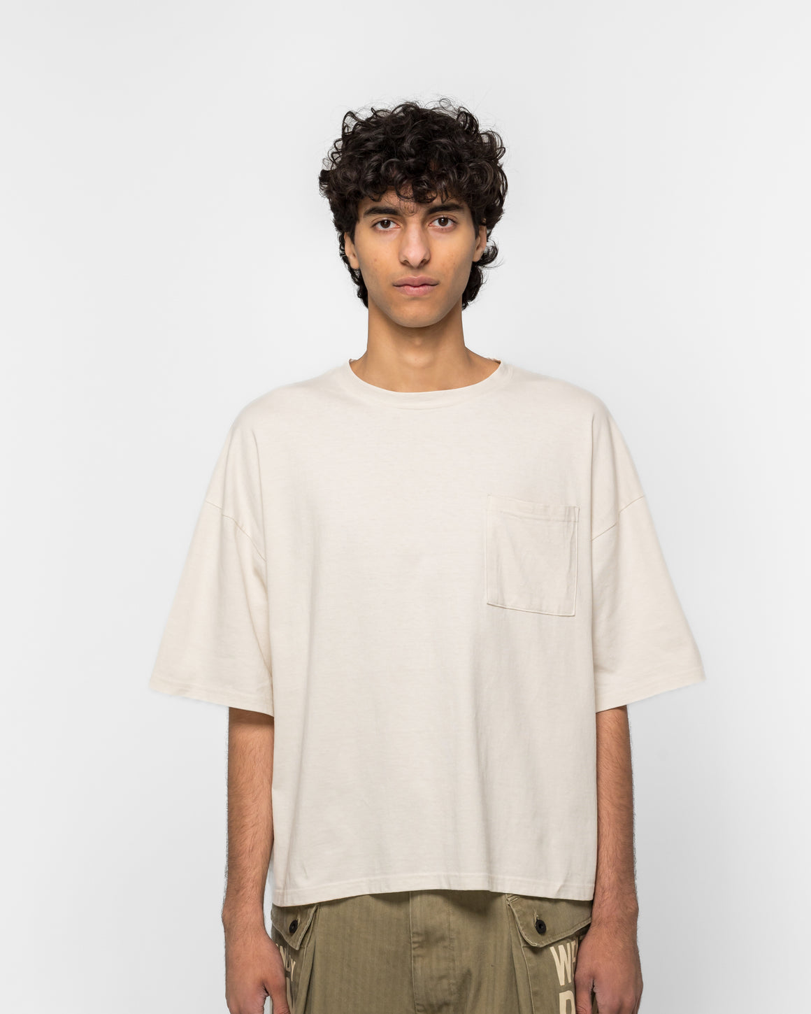 Kapital - Jersey 2TONES BIG Pocket T (BONES) - Trico - UP THERE
