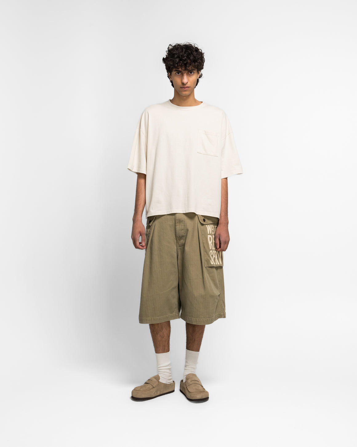 Kapital - Jersey 2TONES BIG Pocket T (BONES) - Trico - UP THERE