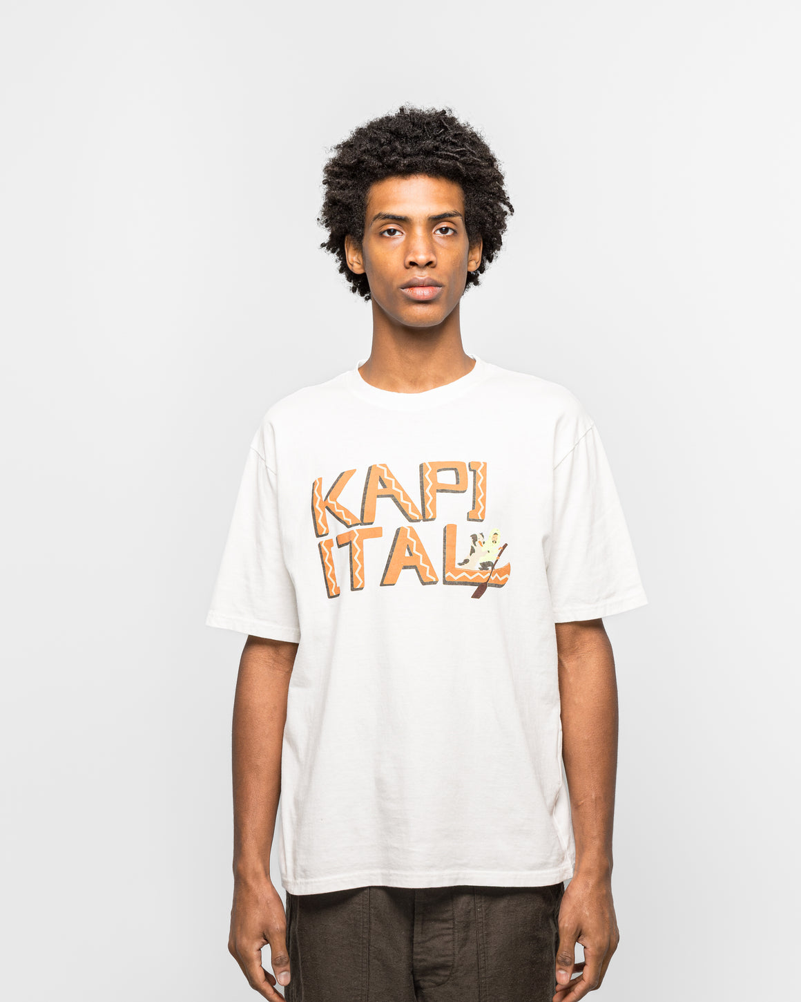 Kapital - 20/-Jersey Crew T (CANOE KAPITAL) - Brick - UP THERE