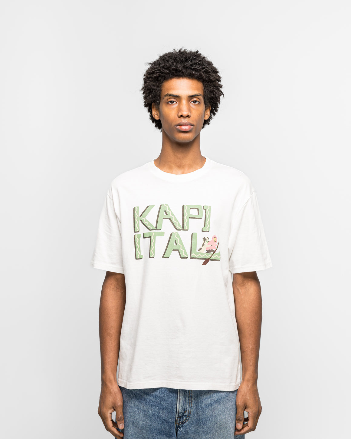 Kapital - 20/-Jersey Crew T (CANOE KAPITAL) - Green - UP THERE