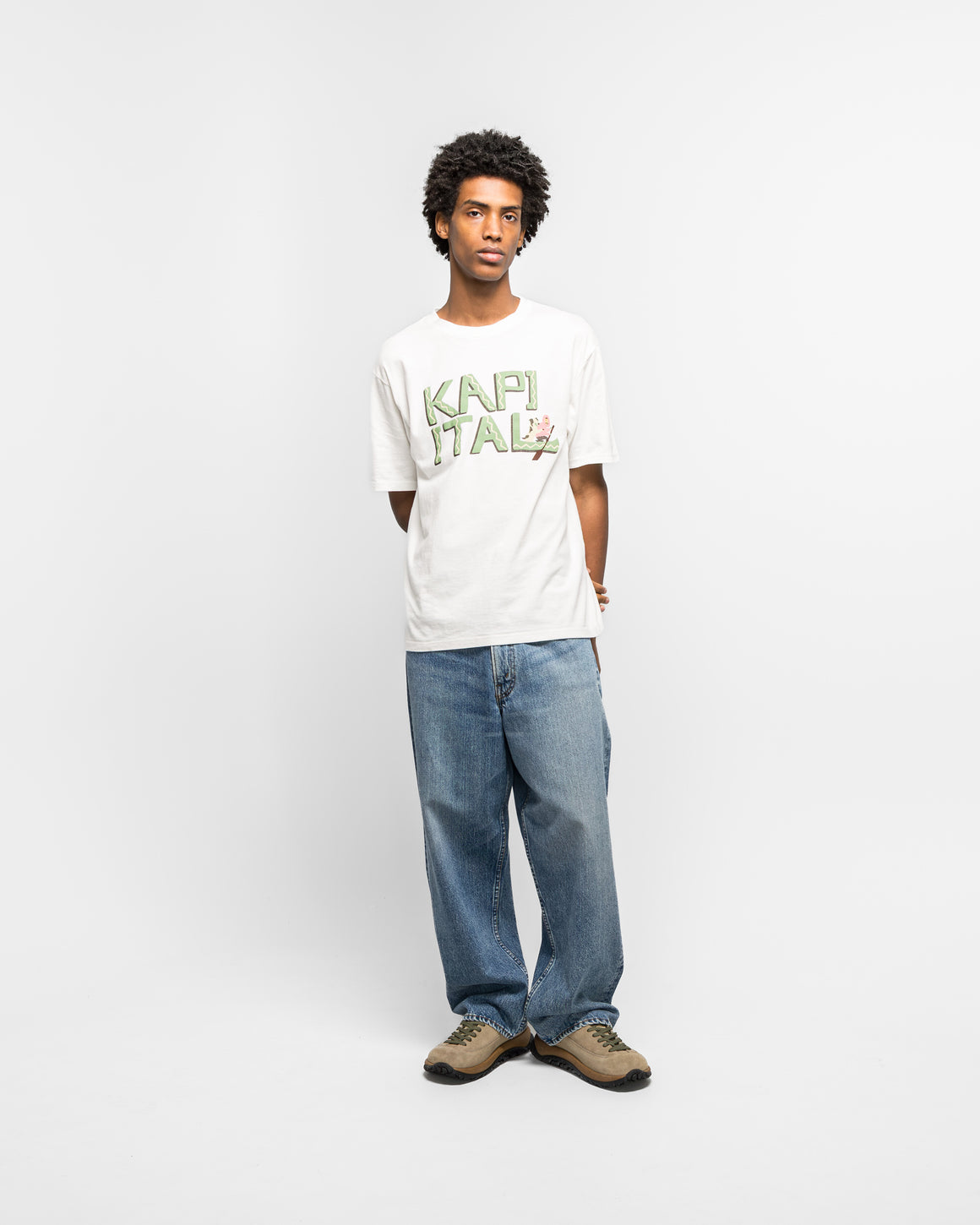 Kapital - 20/-Jersey Crew T (CANOE KAPITAL) - Green - UP THERE