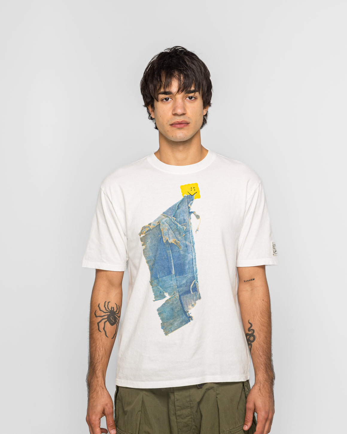 Kapital - 20/-Jersey Crew T (PECKISH BORO PIECE) - White - UP THERE