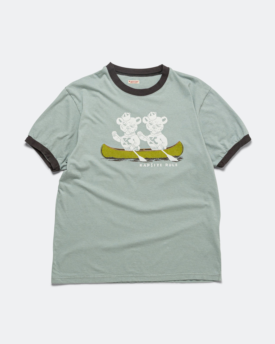 Kapital - 20/-Jersey RINGER T ('K' BEAR) - Blue/Grey - UP THERE