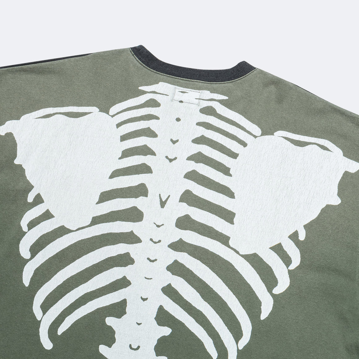 Kapital - Jersey 2TONES BIG Pocket T (BONE) - Black/Khaki - UP THERE