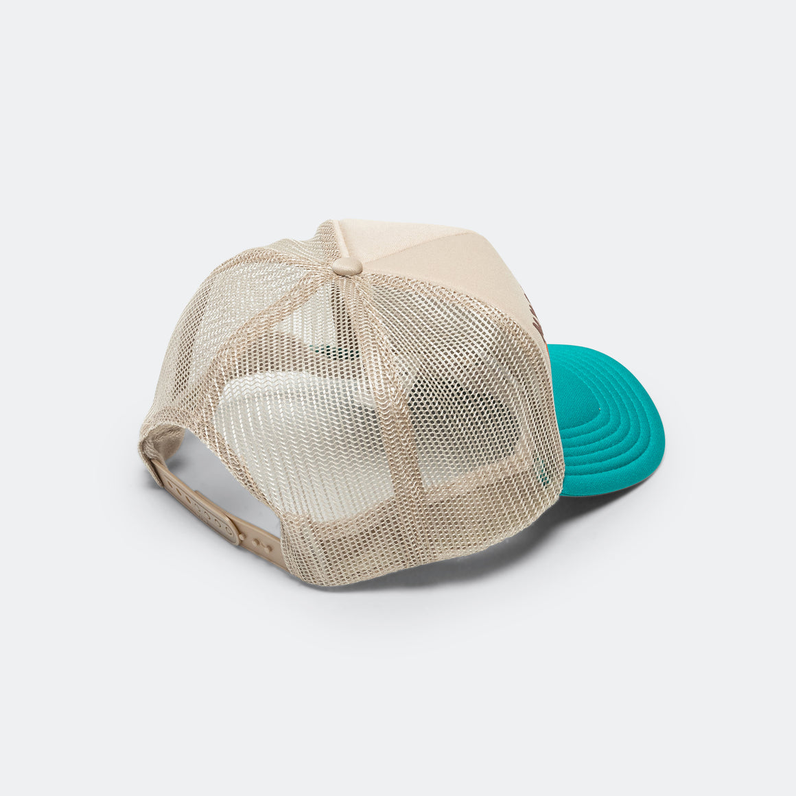 Kapital - KOUNTRY DIRTY SHRINK Trucker CAP - Beige x Turquoise - UP THERE