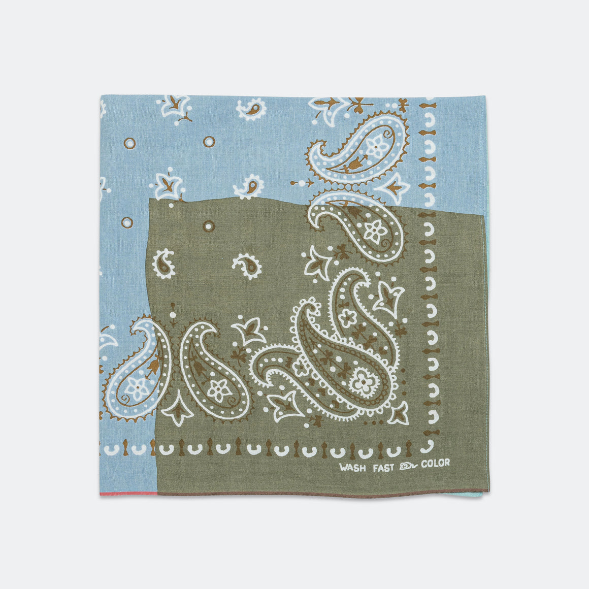 Kapital - Fastcolor Selvedge Bandanna (PaisleyPatchwork) - Sax - UP THERE