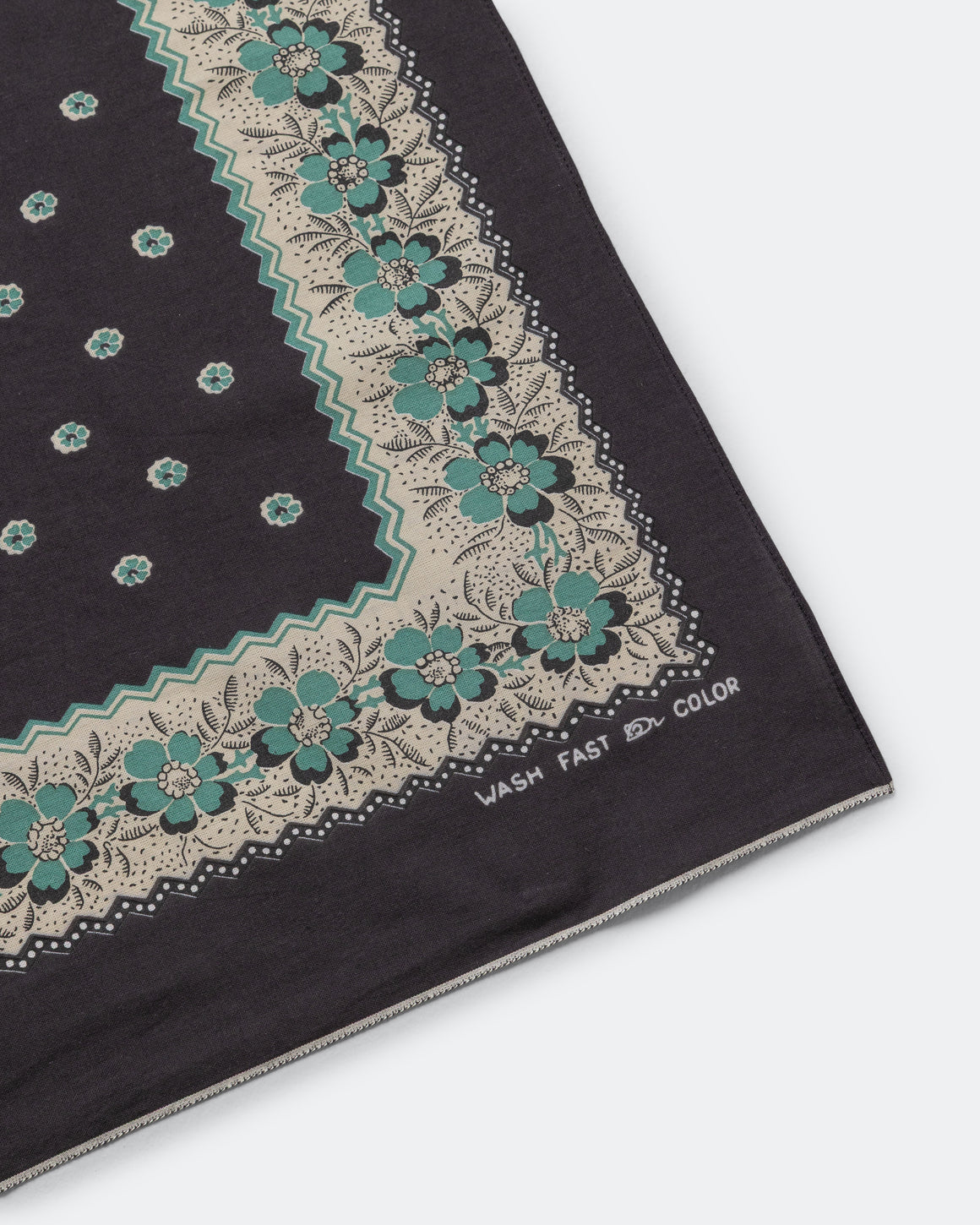 Kapital - Fastcolor Selvedge Bandanna(GARLAND Carico)20x20 - Black - UP THERE