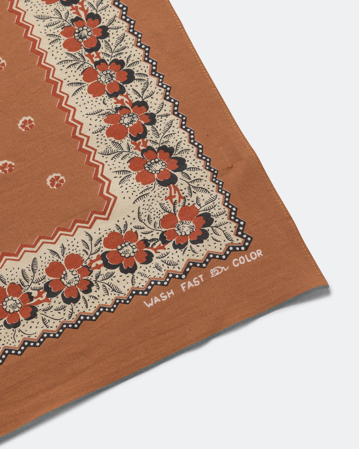 Kapital - Fastcolor Selvedge Bandanna(GARLAND Carico)20x20 - Brown - UP THERE
