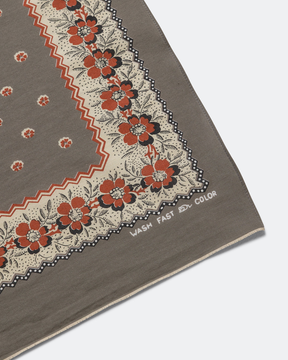 Kapital - Fastcolor Selvedge Bandanna(GARLAND Carico)20x20 - Khaki - UP THERE
