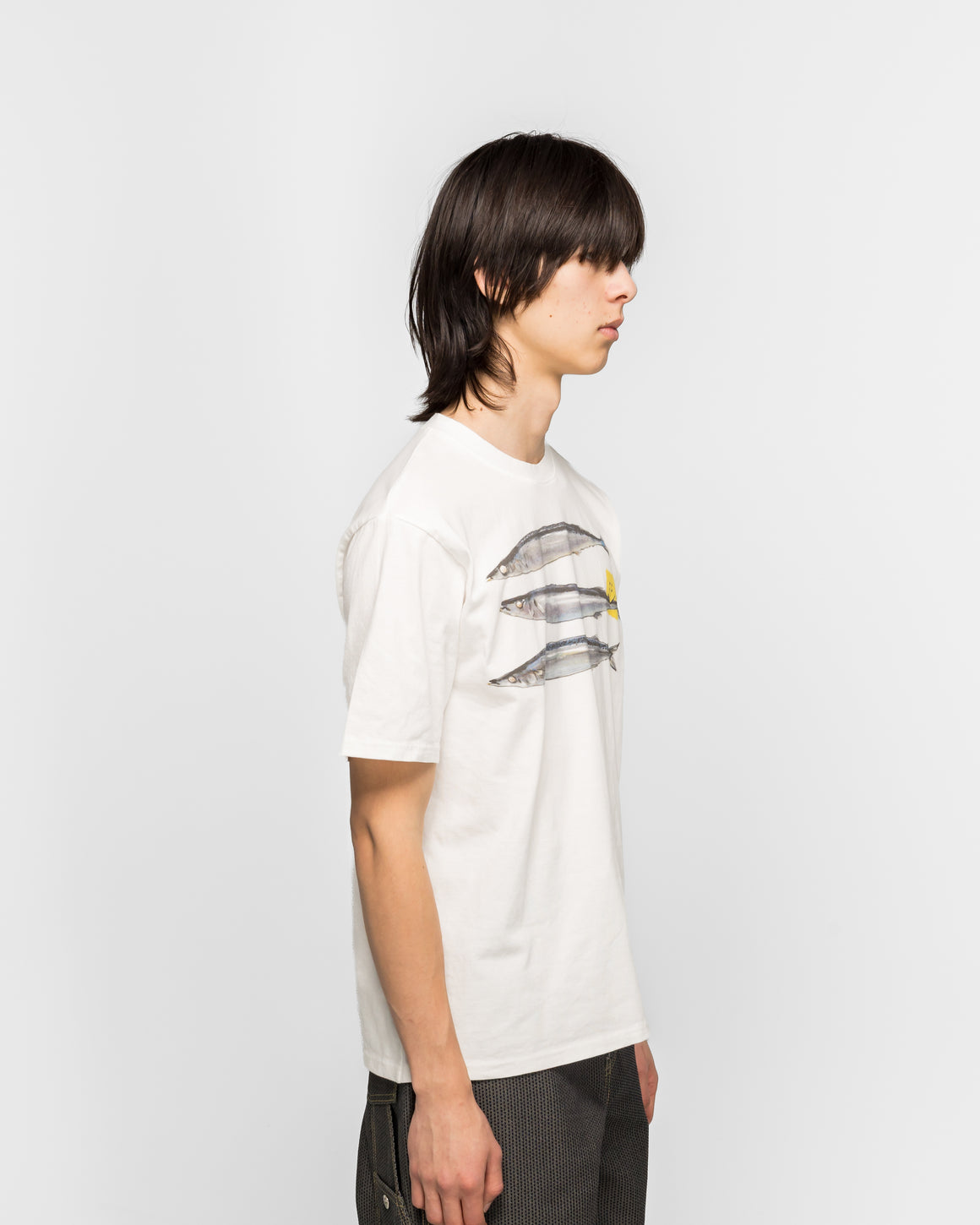Kapital - 20/-Jersey CrewT(PECKISH SAURY) - White - UP THERE