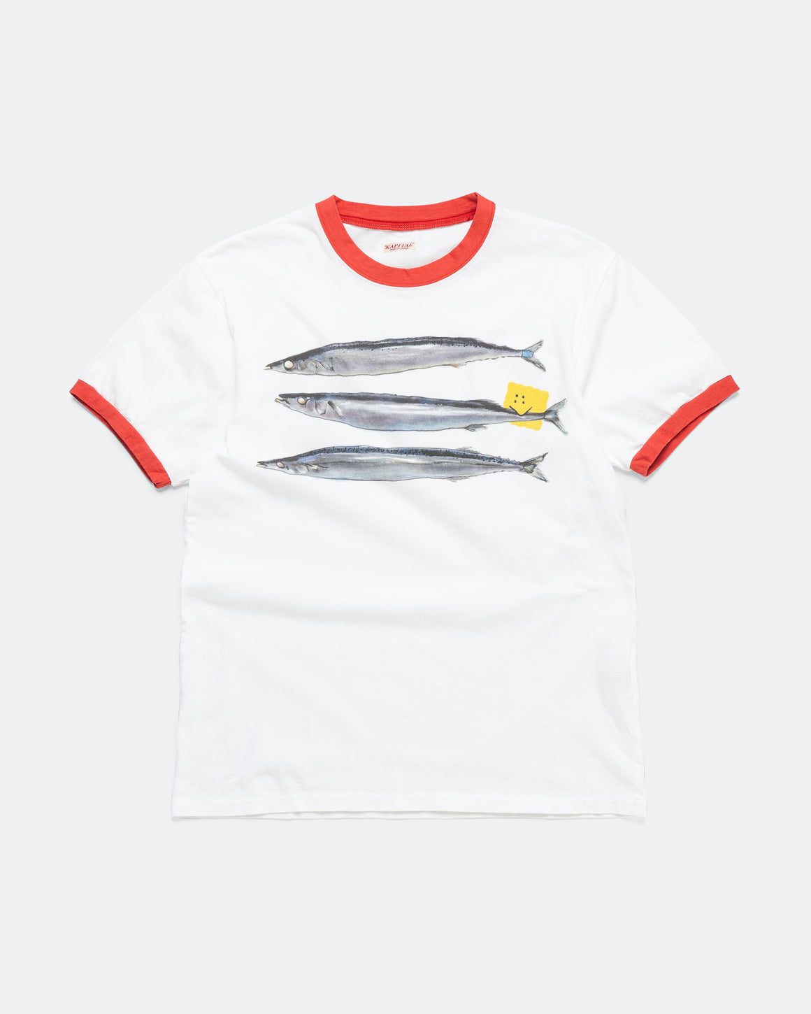 Kapital - 20/-Jersey RINGER-T(PECKISH SAURY) - White - UP THERE