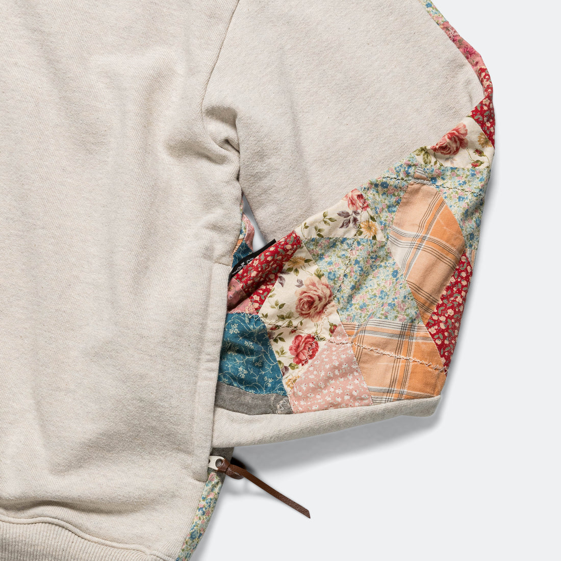 Felpa KAPITAL Quilting 2TONE BIG Patchwork Grigia - Nuova Con Etichette - Foto 3