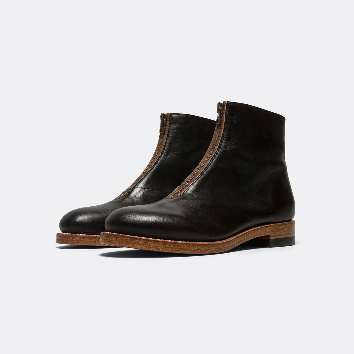 Leather ZIP-UP FRISKO Boots - Black