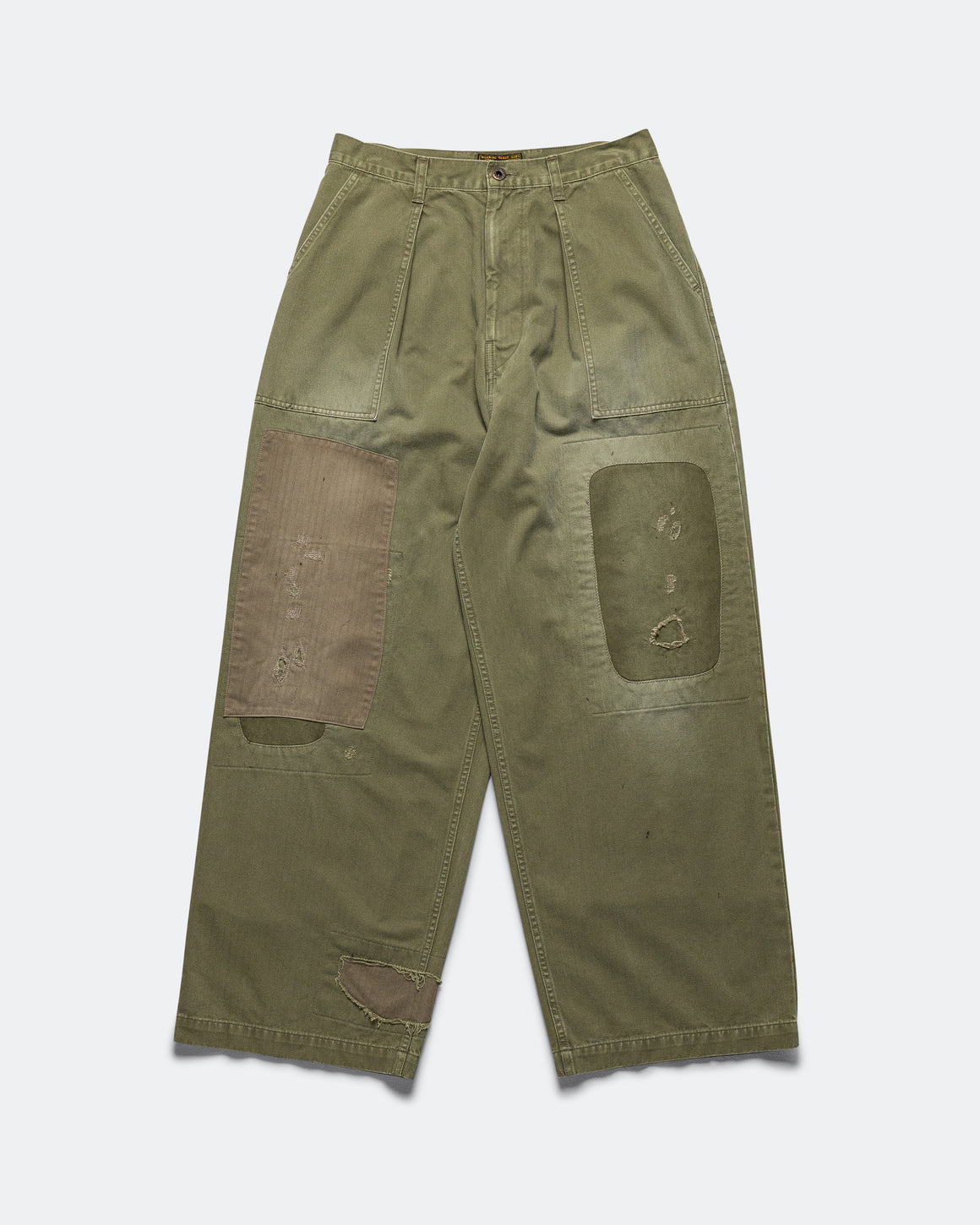 Kapital - LIBERTY Khaki FATIGUE Baggy Pants (RUSHFIELD remake) - Khaki - UP THERE