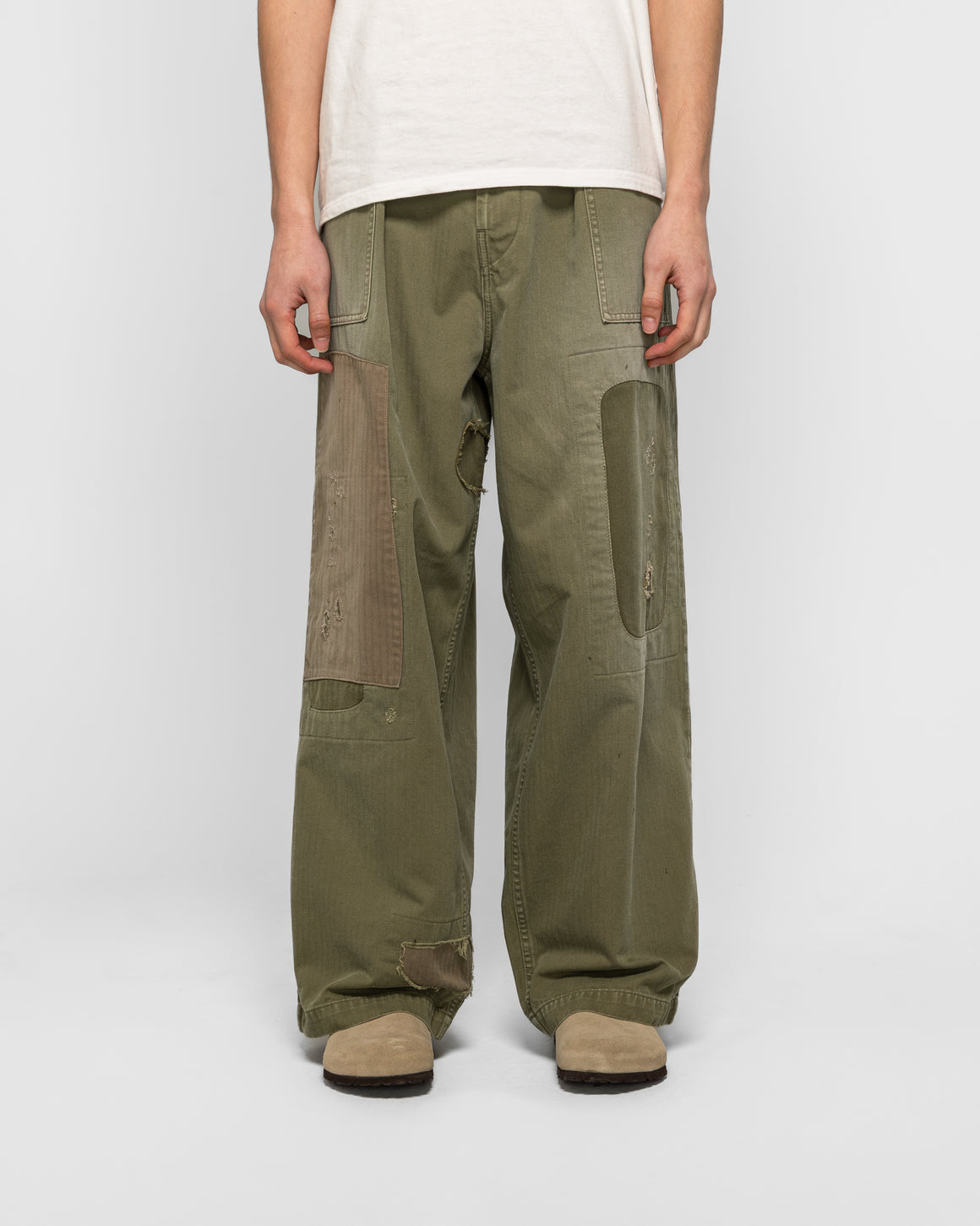 Kapital - LIBERTY Khaki FATIGUE Baggy Pants (RUSHFIELD remake) - Khaki - UP THERE