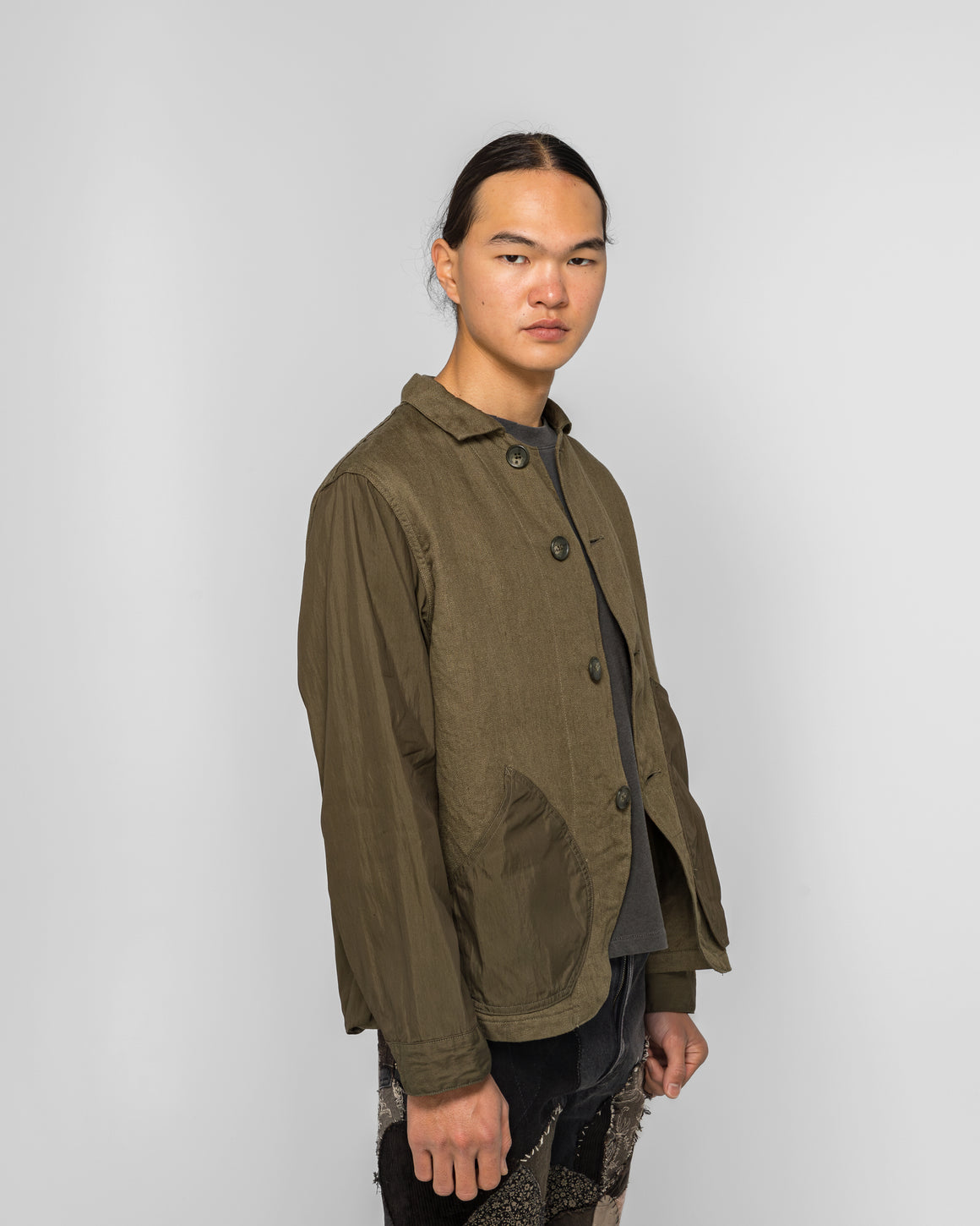 Kapital - Linen Chino Cloth x Gabardine RINGOMAN Coverall - Khaki - UP THERE