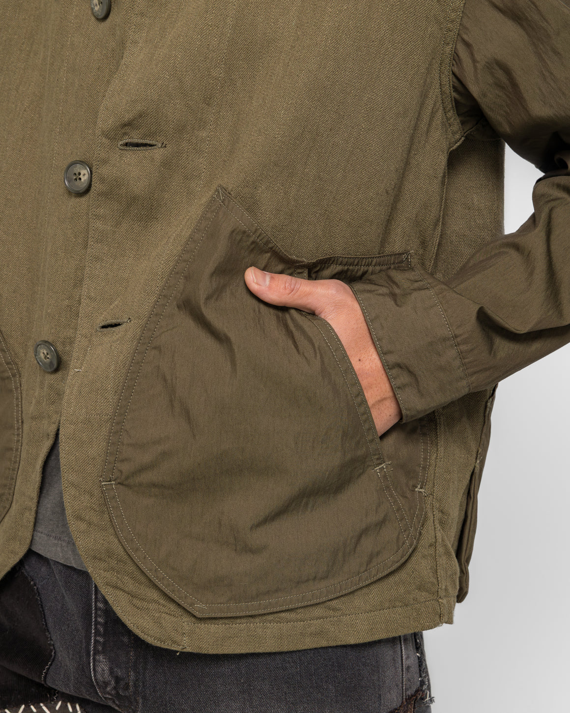 Kapital - Linen Chino Cloth x Gabardine RINGOMAN Coverall - Khaki - UP THERE