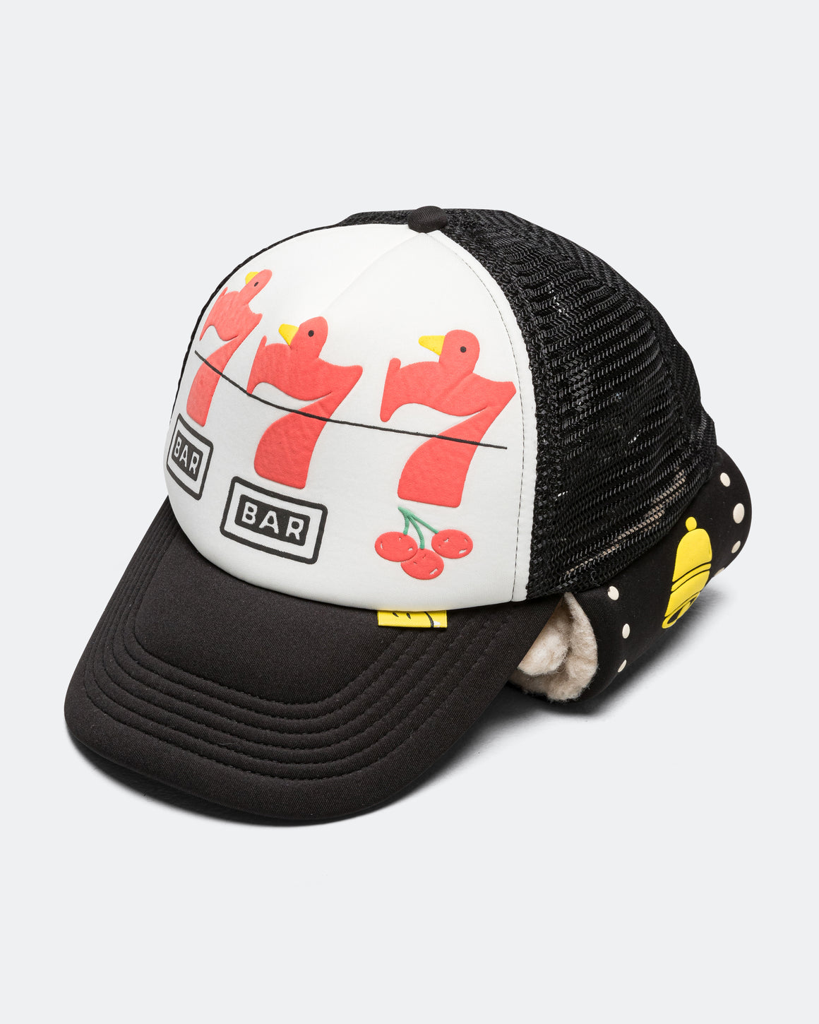 Kapital - Lucky Bird LUMBER Trucker Cap - White/Black - UP THERE