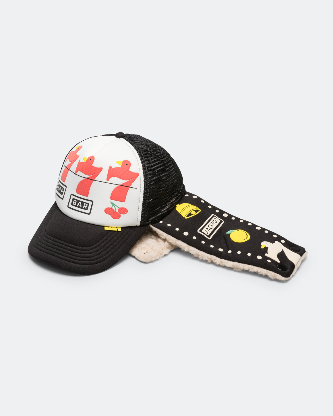 Kapital - Lucky Bird LUMBER Trucker Cap - White/Black - UP THERE