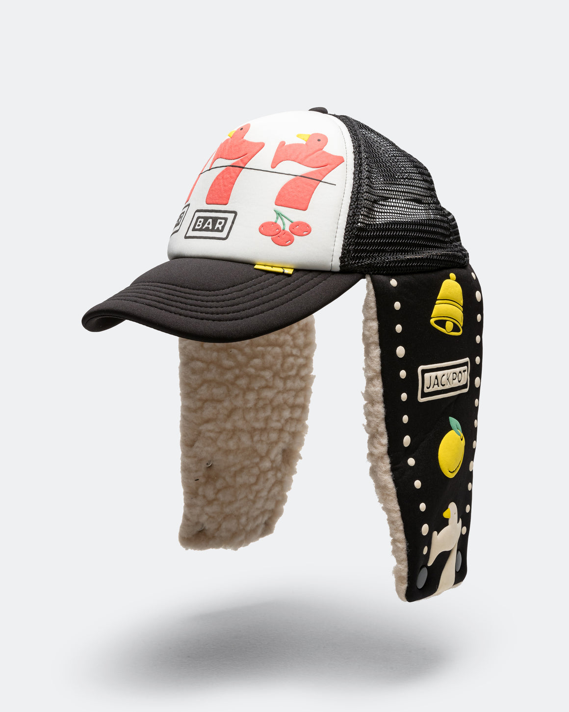 Kapital - Lucky Bird LUMBER Trucker Cap - White/Black - UP THERE