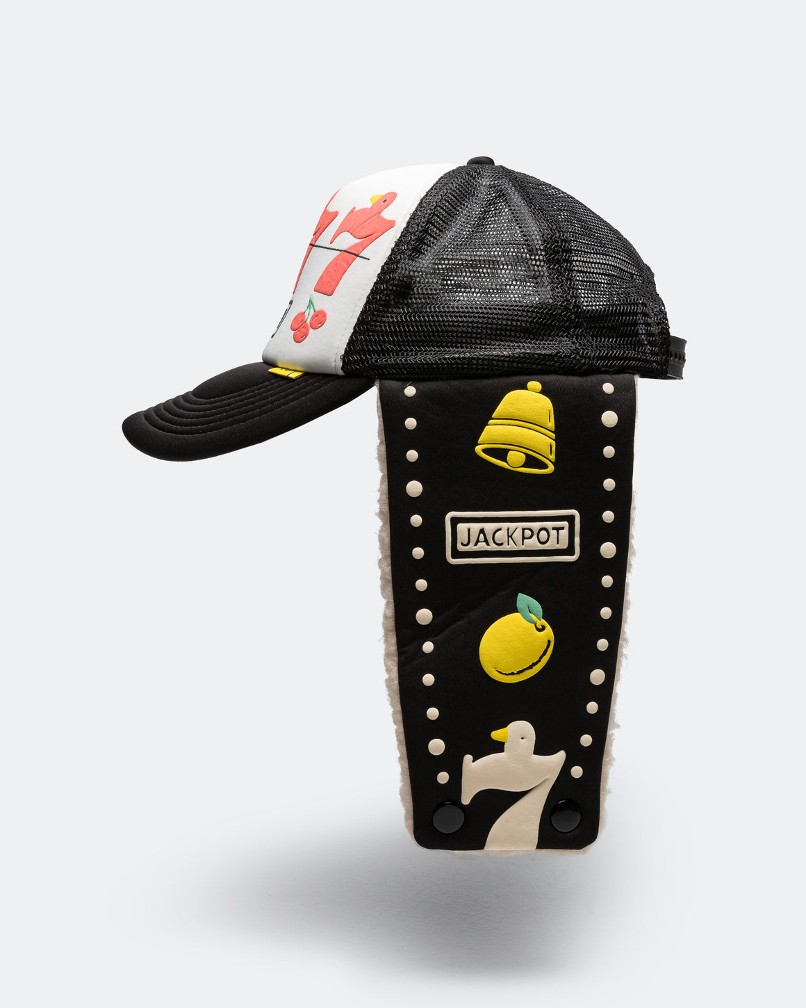 Kapital - Lucky Bird LUMBER Trucker Cap - White/Black - UP THERE