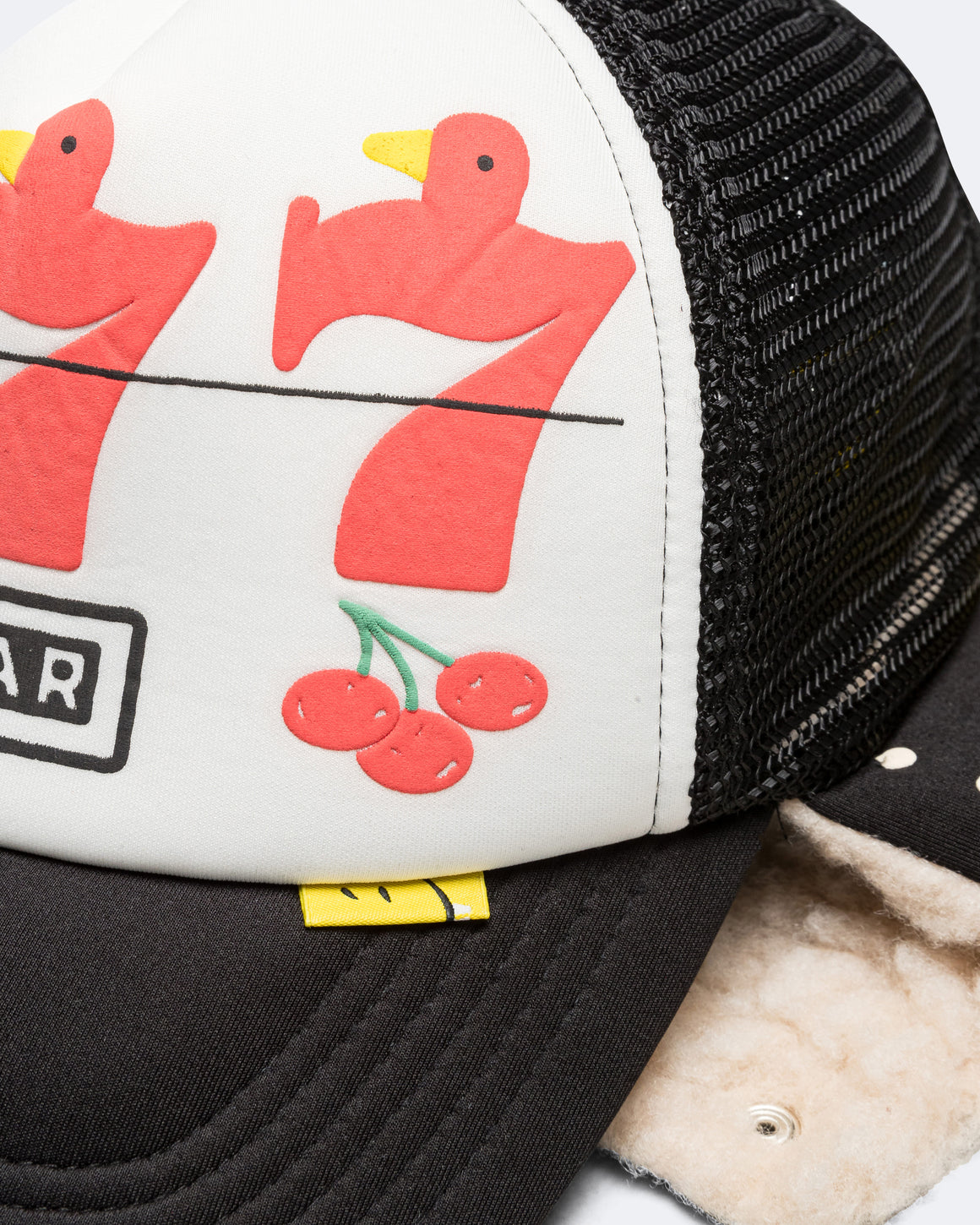 Kapital - Lucky Bird LUMBER Trucker Cap - White/Black - UP THERE
