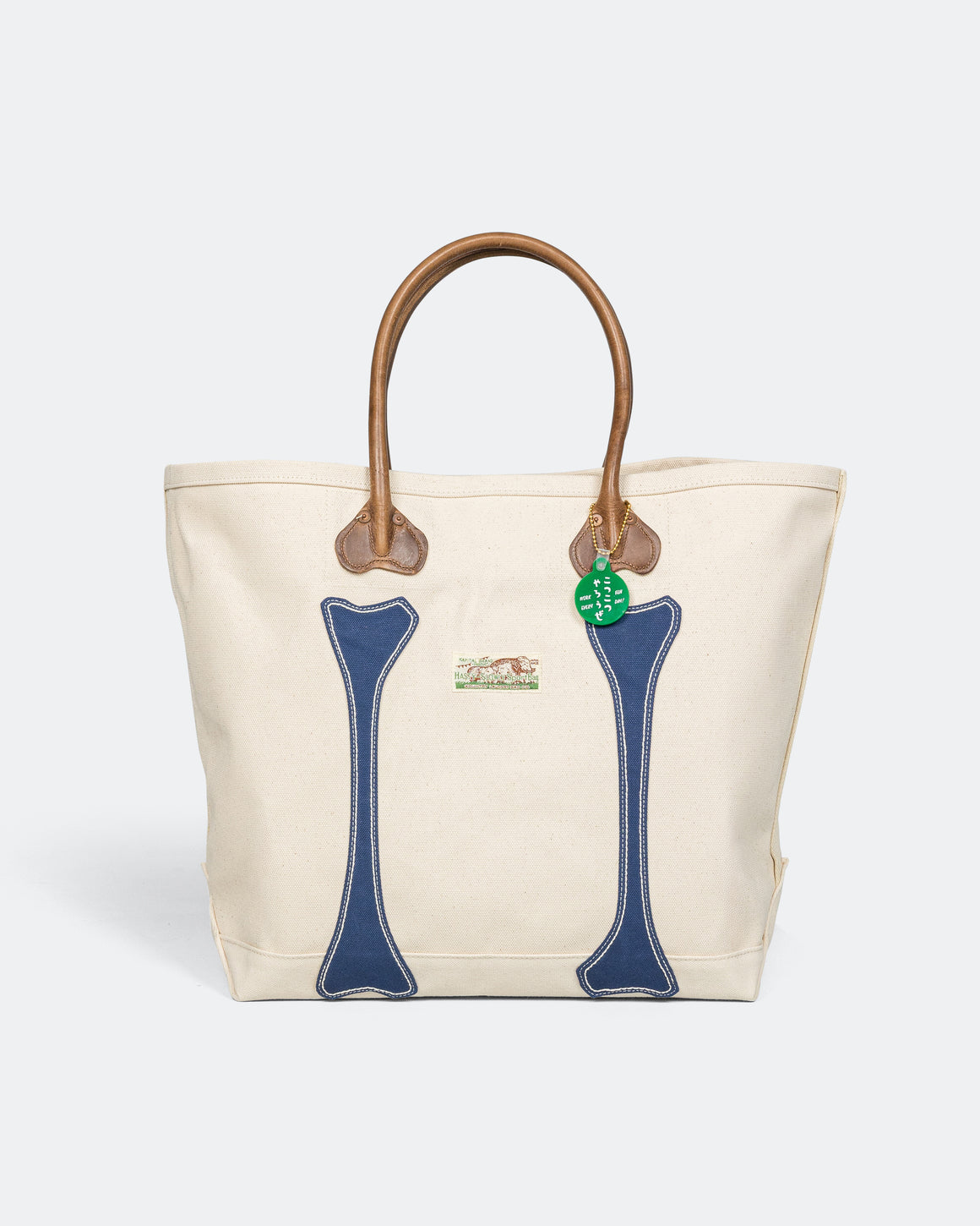 Kapital - #4 Canvas KO.TSU.KO.TSU. Tote Bag - Ecru/Navy - UP THERE